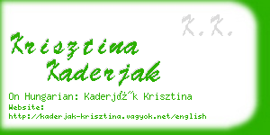 krisztina kaderjak business card